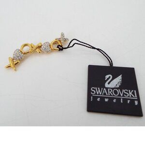 Swarovski XO Heart Gold Tone Brooch NWT